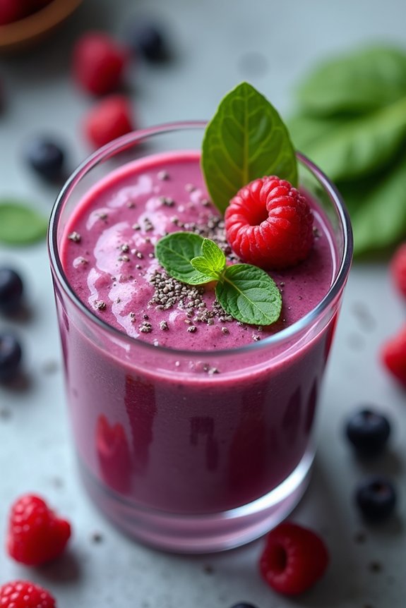 berry green protein smoothie