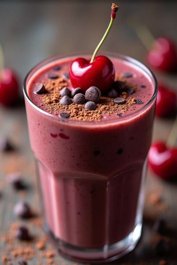 cherry chocolate yogurt smoothie
