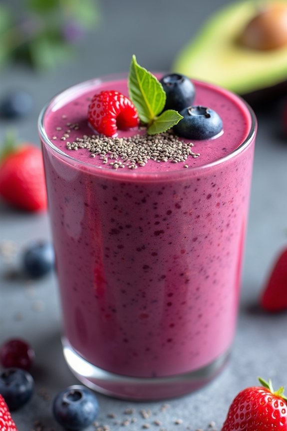 creamy berry avocado smoothie