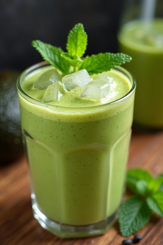 creamy mint avocado smoothie