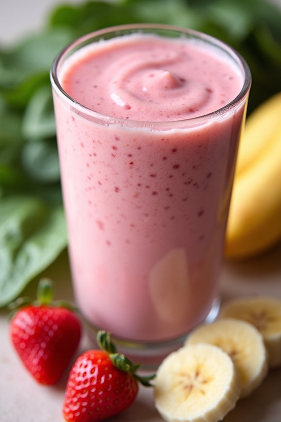 delicious healthy strawberry banana smoothie