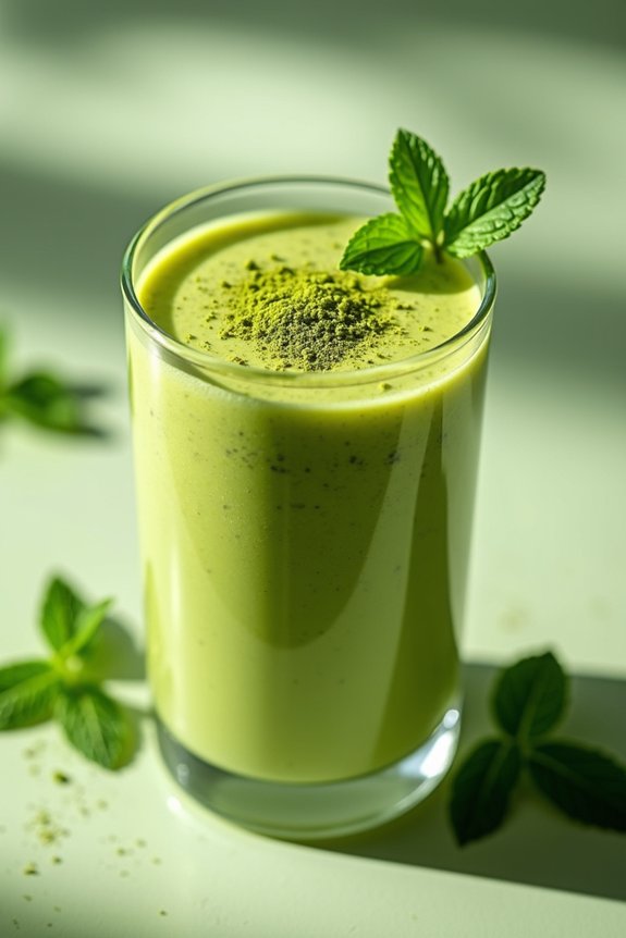 energizing avocado matcha smoothie