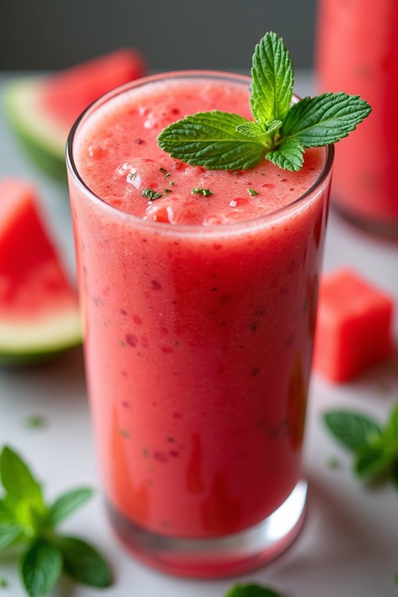 hydrating watermelon mint smoothie