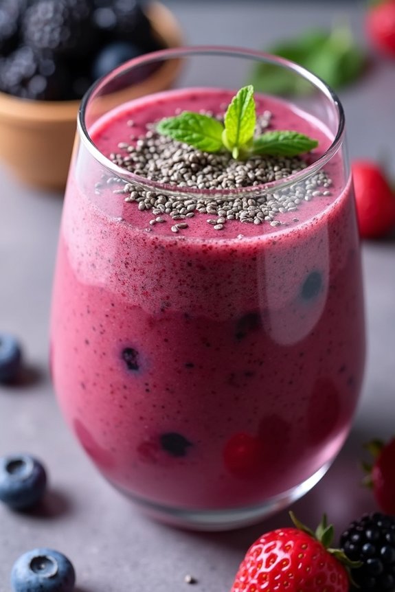 nutritious berry chia smoothie