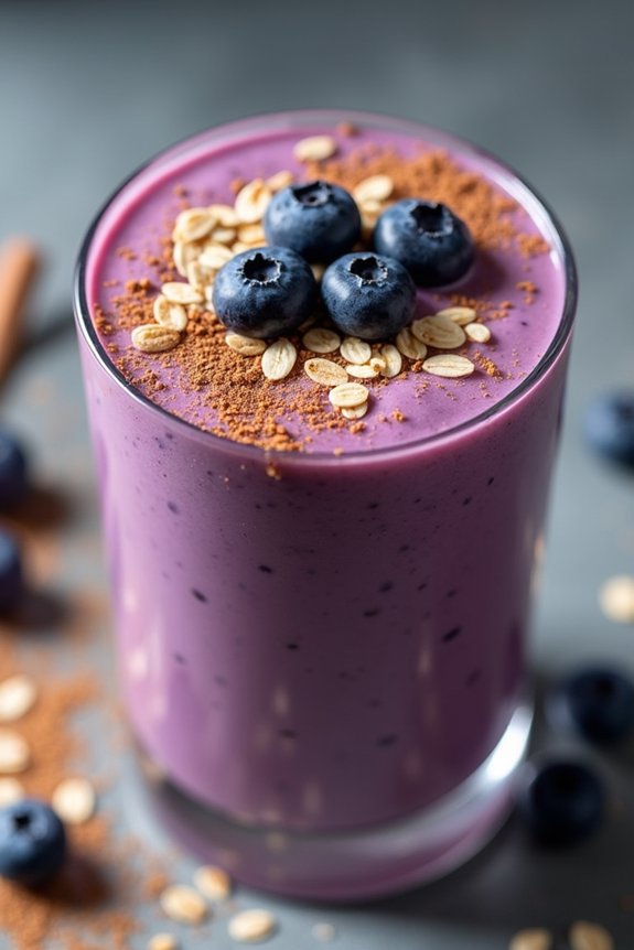nutritious blueberry oatmeal shake