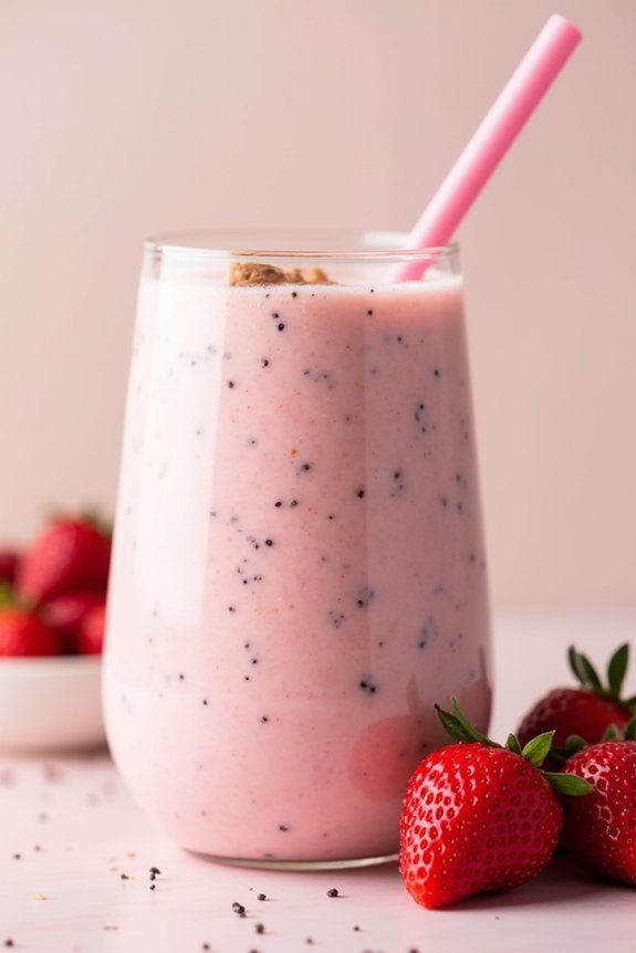 protein rich strawberry almond shake