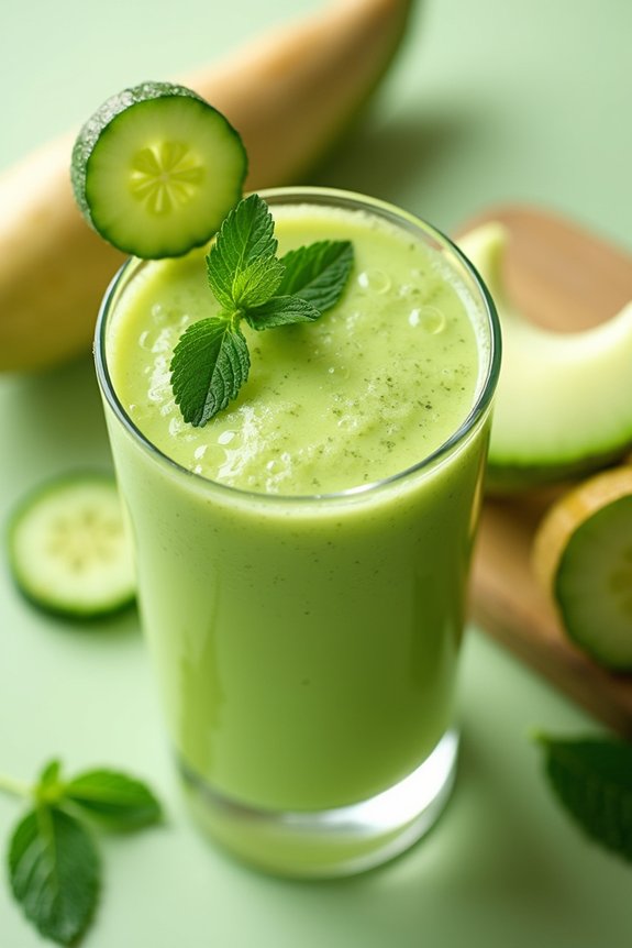 refreshing cucumber melon smoothie