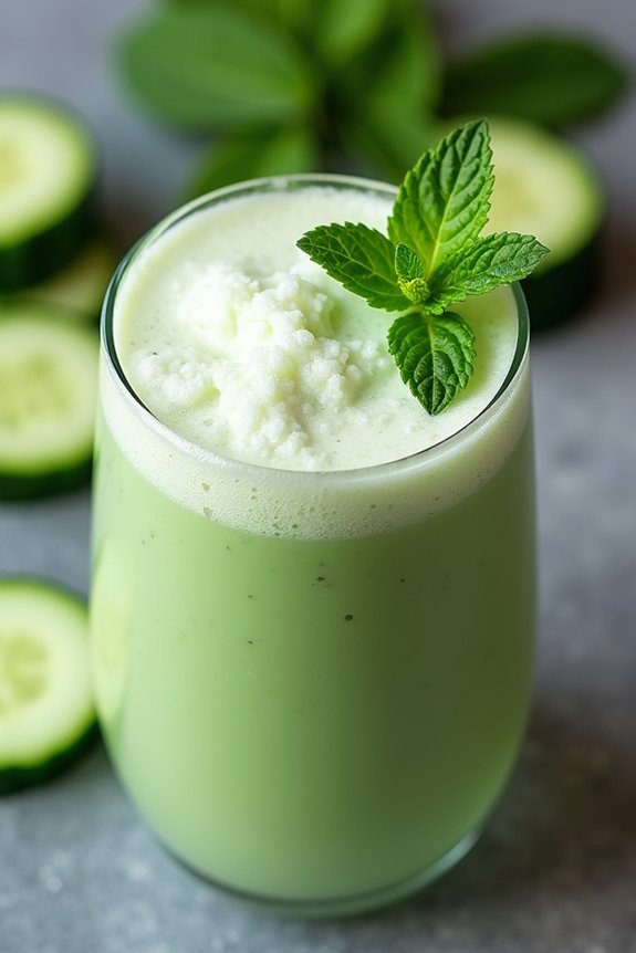 refreshing cucumber mint smoothie