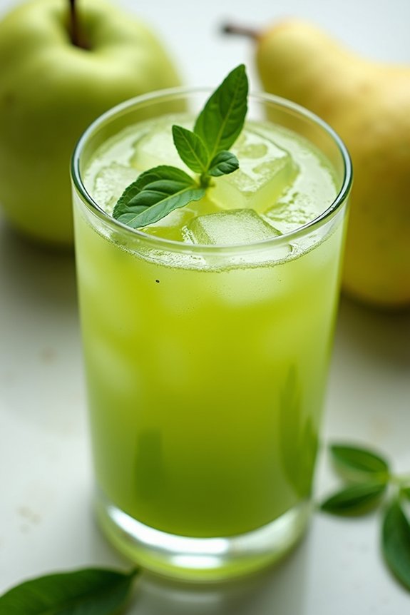 refreshing pear basil juice