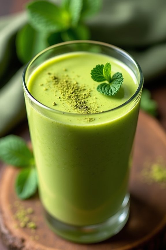 revitalizing matcha mint smoothie