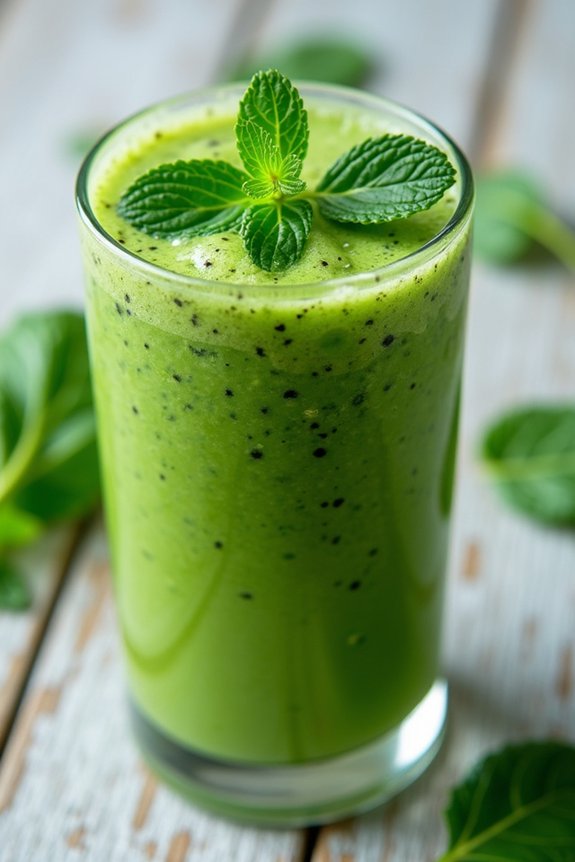 revitalizing spinach mint smoothie