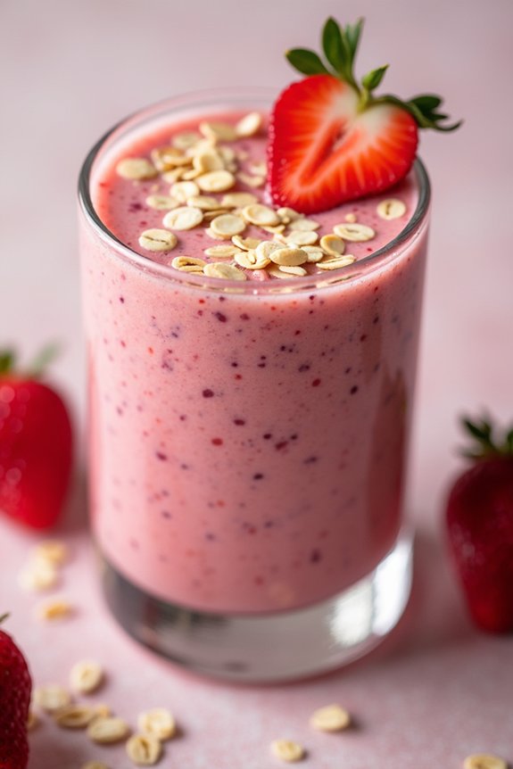 strawberry almond oat smoothie