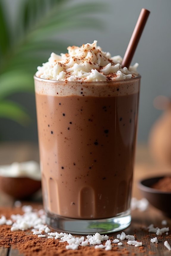 tropical coconut chocolate smoothie