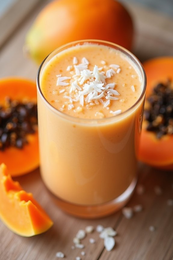 tropical creamy papaya smoothie