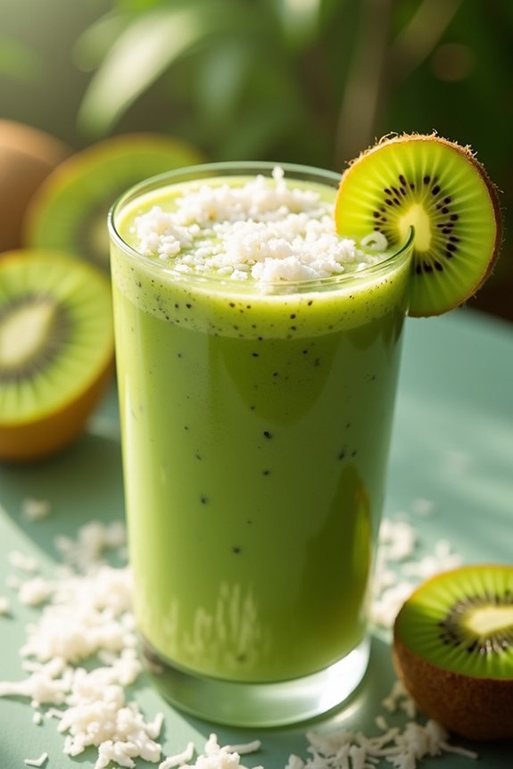 tropical kiwi coconut smoothie