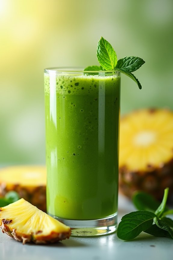 tropical spinach pineapple smoothie