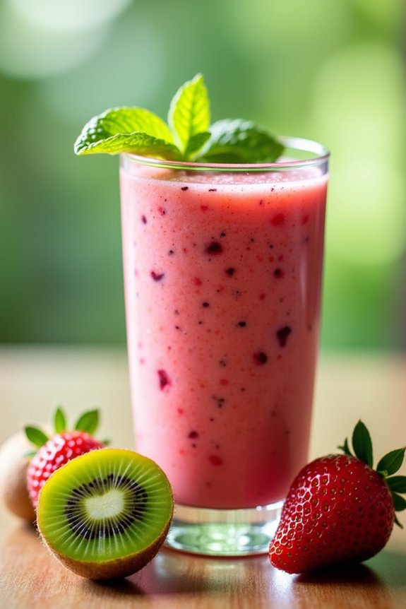 tropical strawberry kiwi smoothie