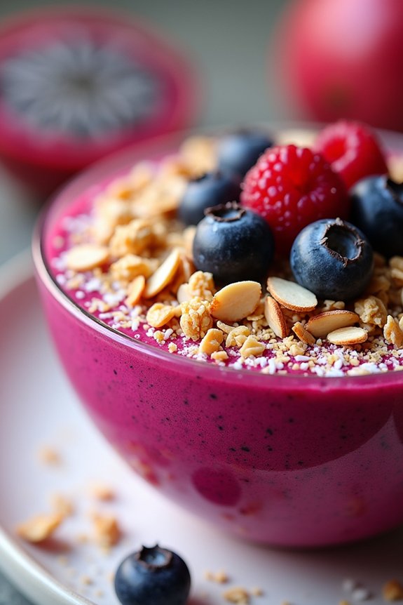 vibrant dragon fruit smoothie bowl