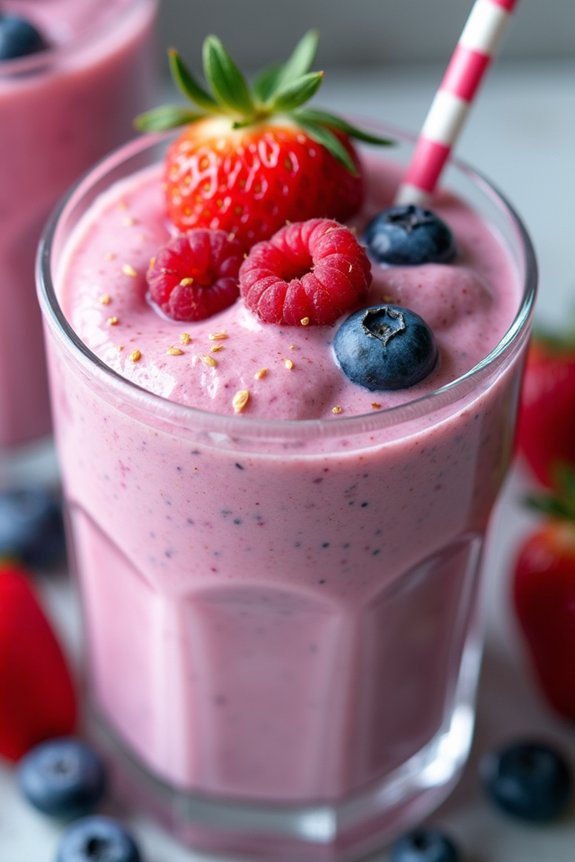 berry packed protein breakfast shake