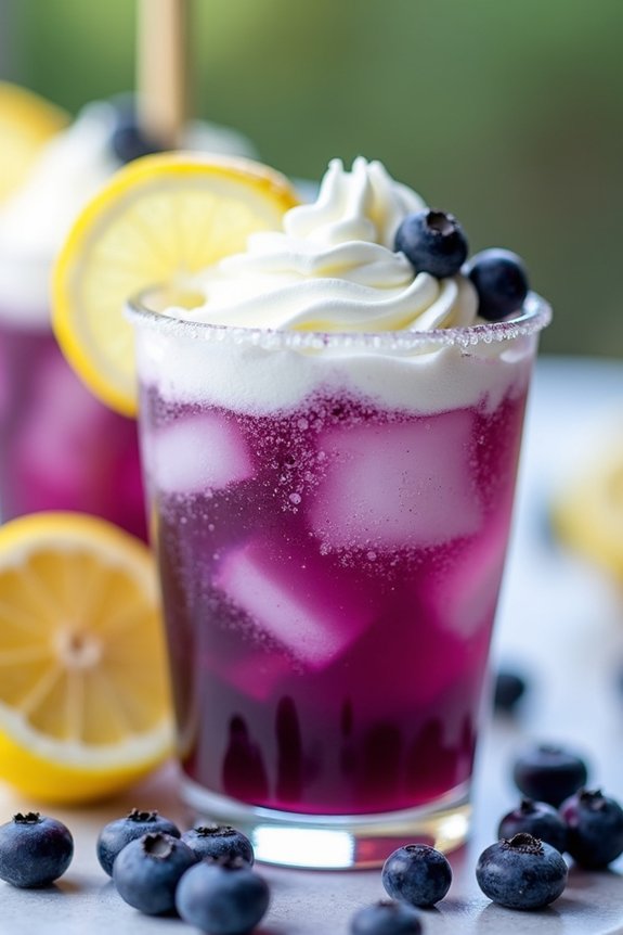 blueberry lemonade with whipped topping