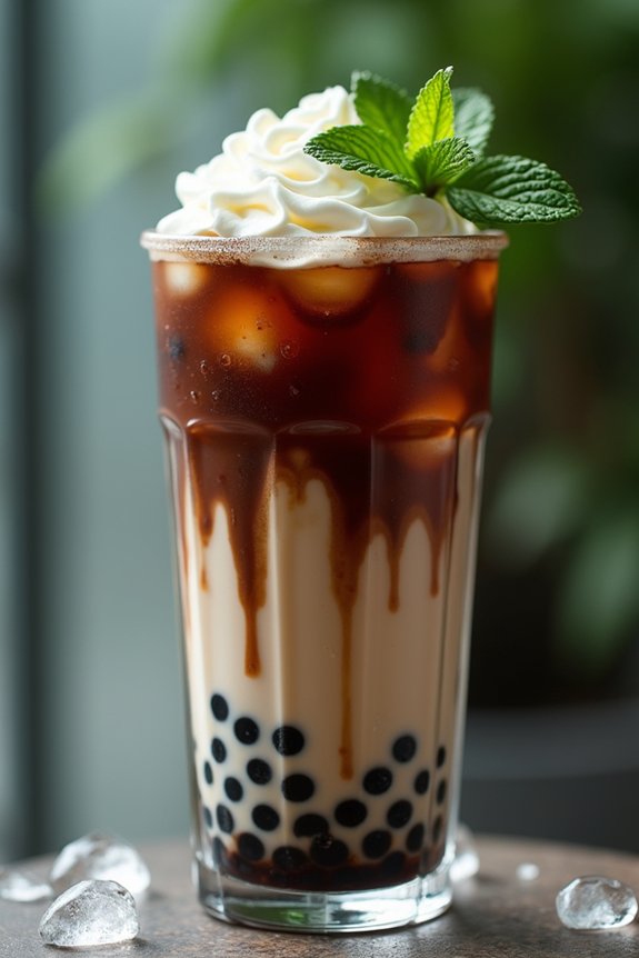 chocolate mint bubble tea