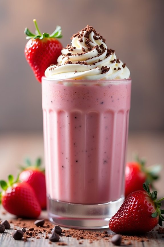 chocolate strawberry protein shake