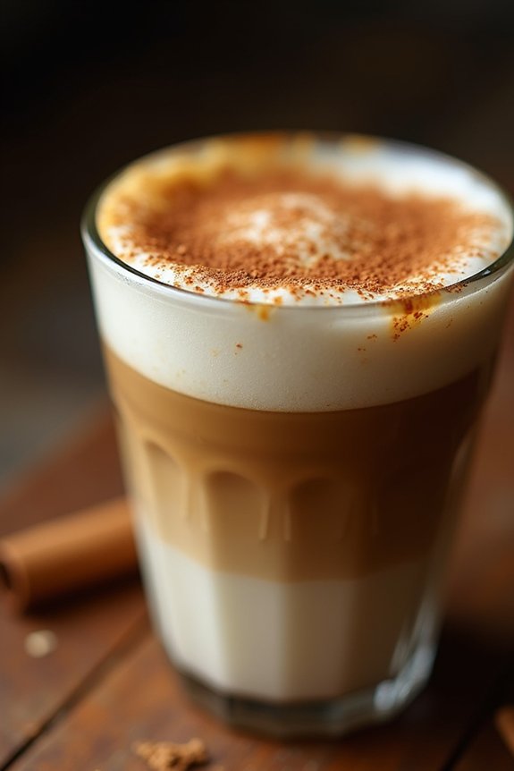 cinnamon infused oat milk cortado