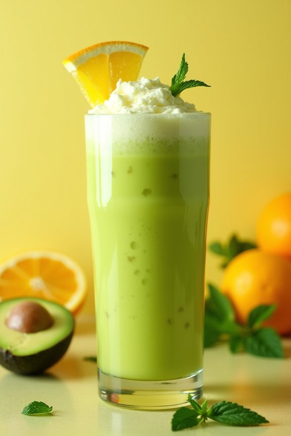 citrusy avocado protein shake