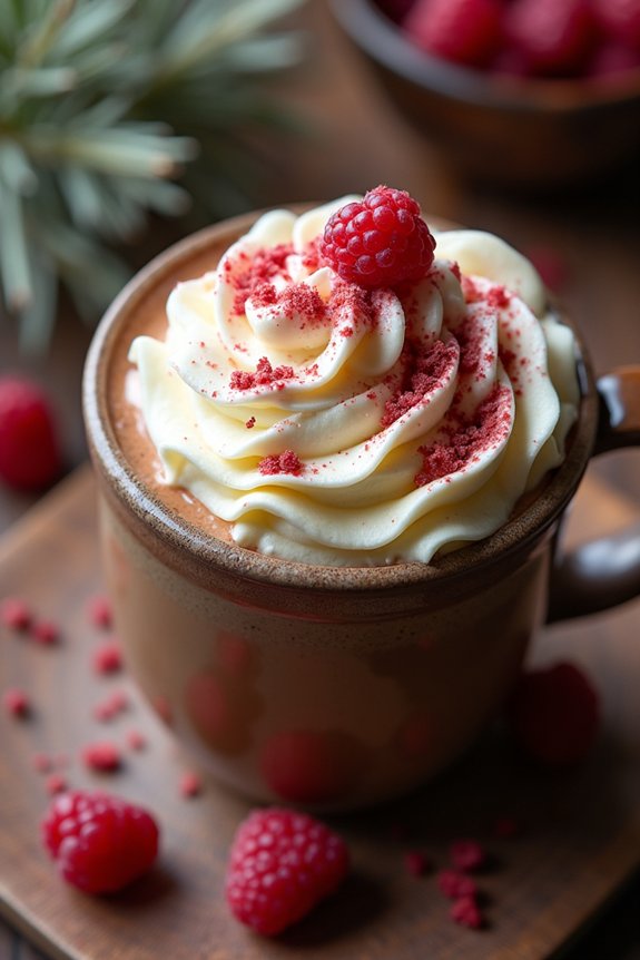 cozy raspberry white mocha