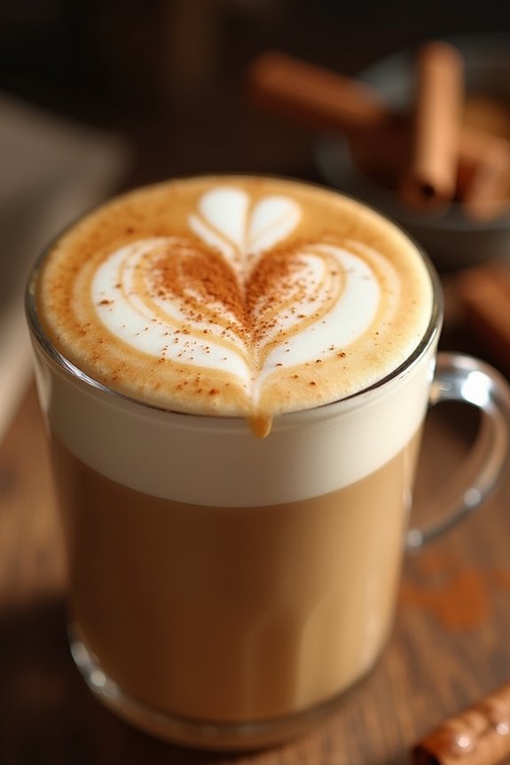 cozy spiced almond milk latte