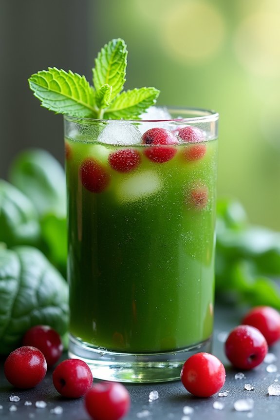 cranberry green detox beverage