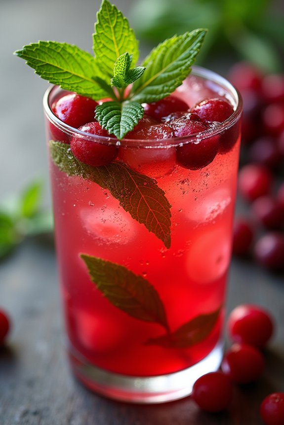 cranberry mint refreshing beverage
