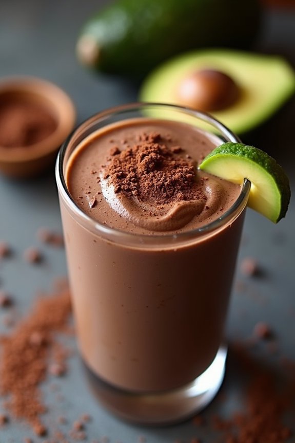 creamy chocolate avocado shake