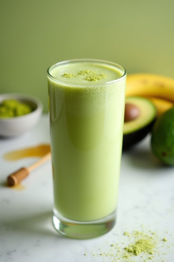 creamy matcha avocado shake