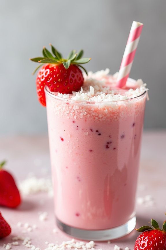 creamy strawberry coconut shake