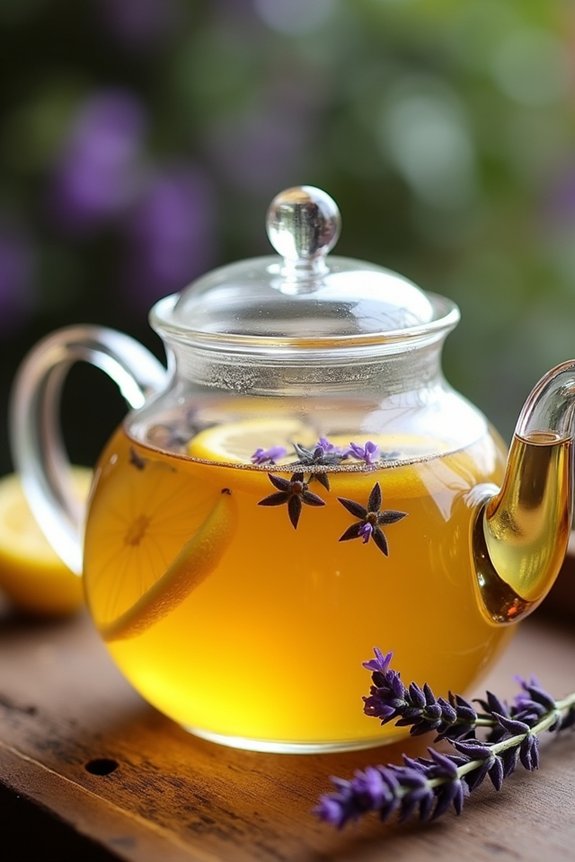 delicate herbal tea infusion