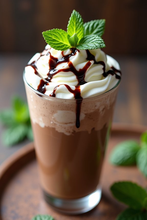 delightful chocolate mint beverage