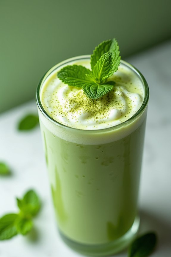 energizing matcha mint shake