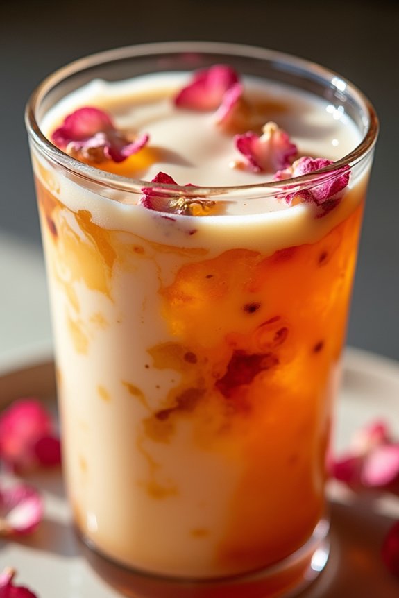 floral jasmine rose milk tea