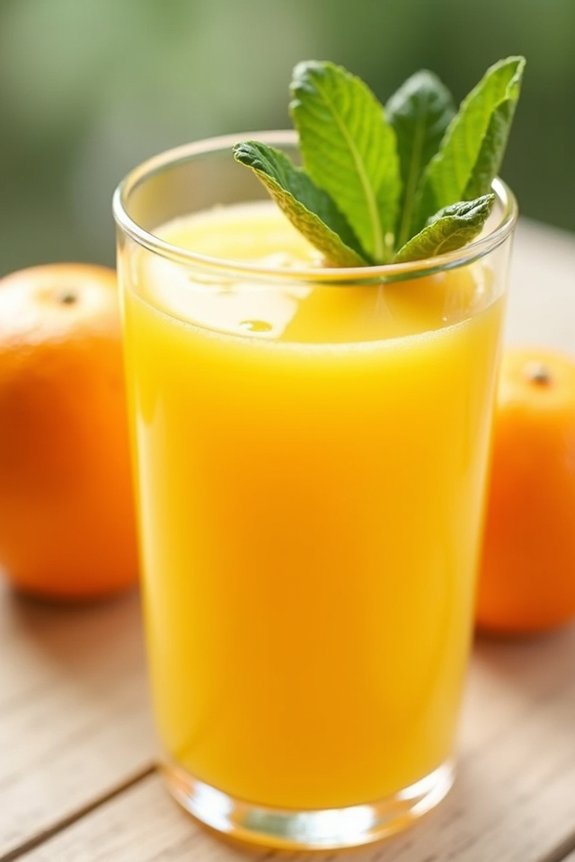 fresh homemade orange juice
