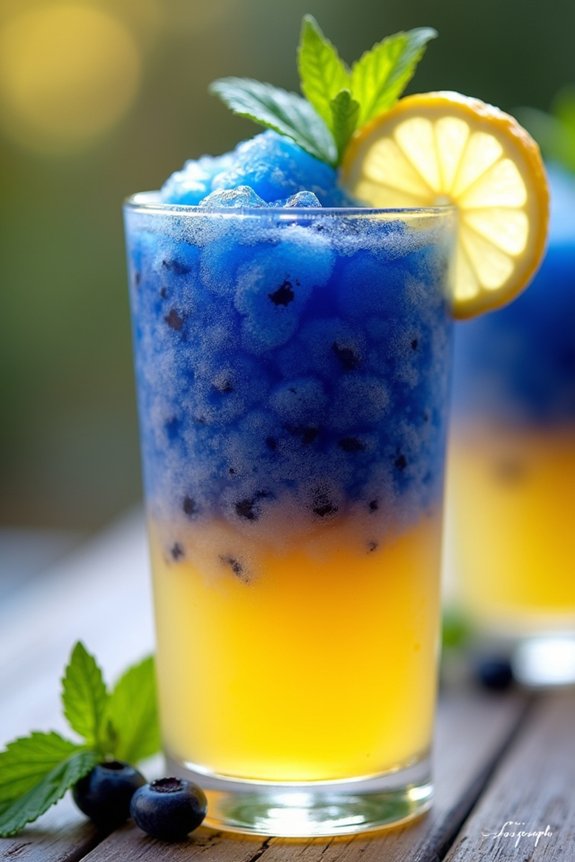 frozen blueberry lemonade slush
