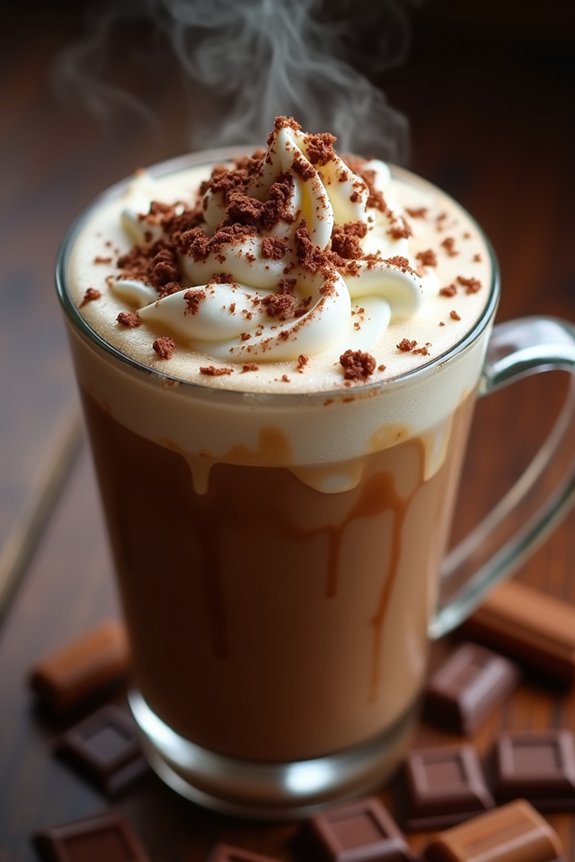 indulgent vanilla mocha beverage