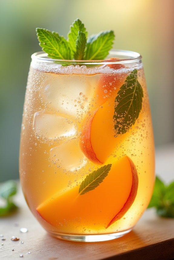 jasmine peach sparkling beverage