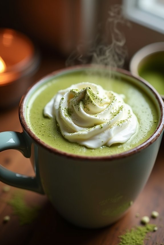 luxurious matcha hot chocolate