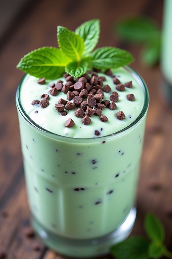 minty chocolate protein shake
