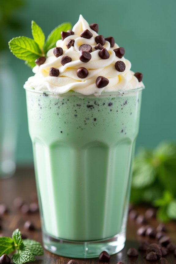 minty chocolate protein shake