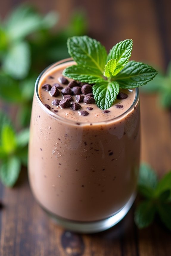 minty chocolate protein shake