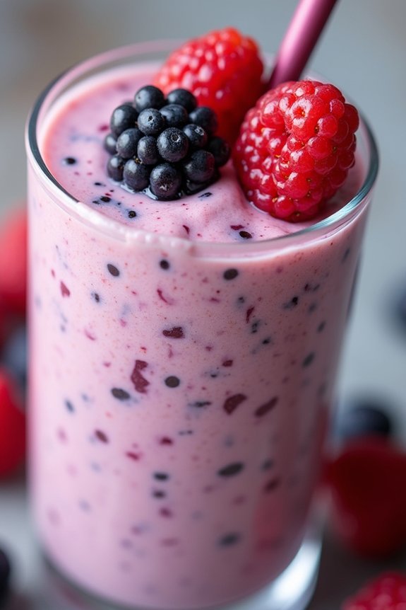 mixed berry protein shake