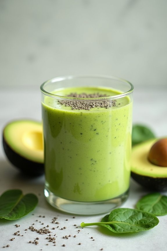 nutrient rich avocado spinach shake