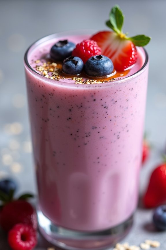 nutritious berry oatmeal shake